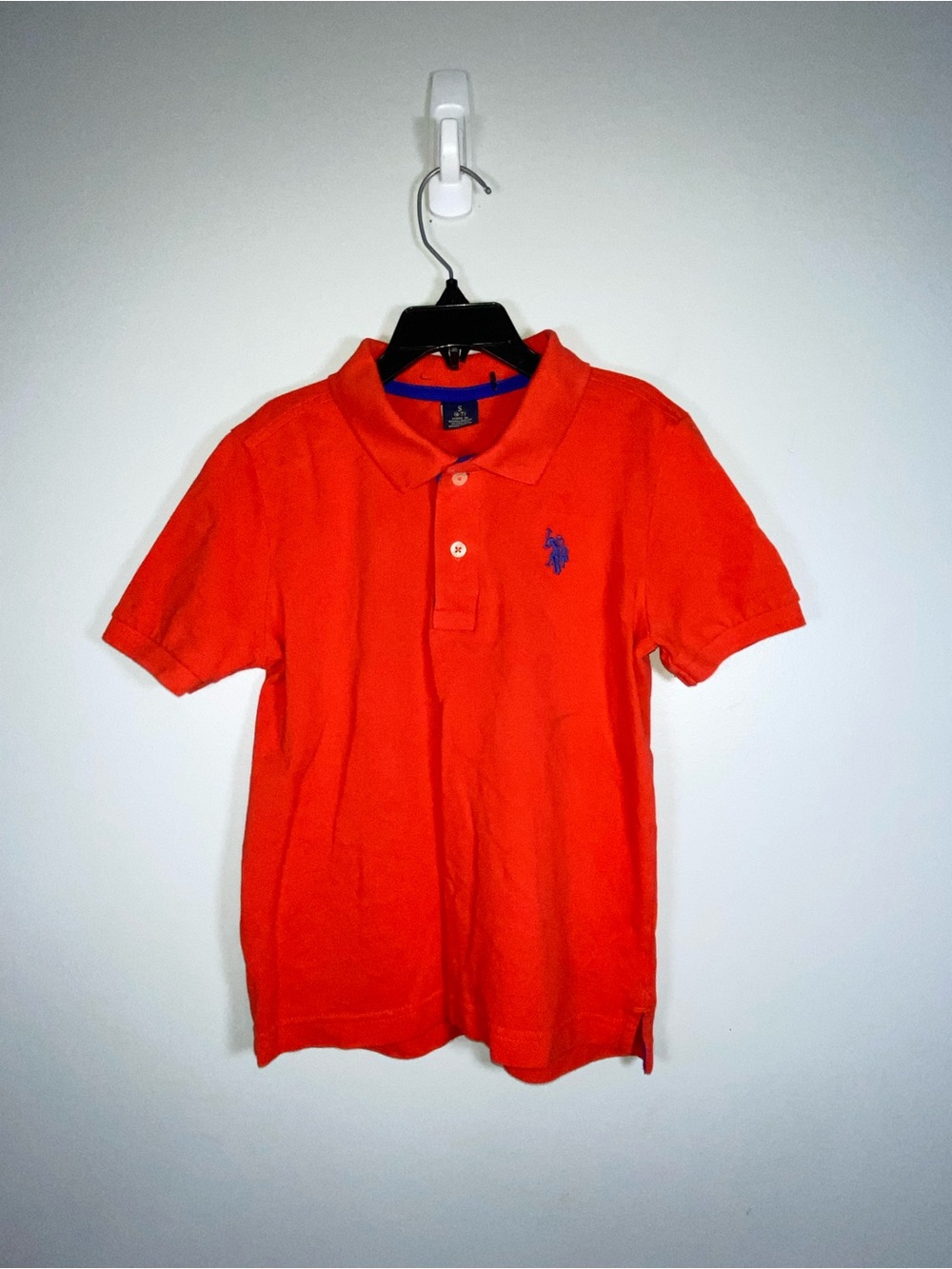 U.S. Polo Assn. Bright Orange Kids Polo with Navy Logo